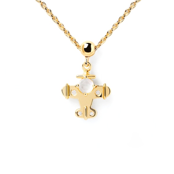 PDPAOLAâ¢ at Zales Mother-of-Pearl Plane Bead Charm in Sterling Silver with 18K Gold Plate