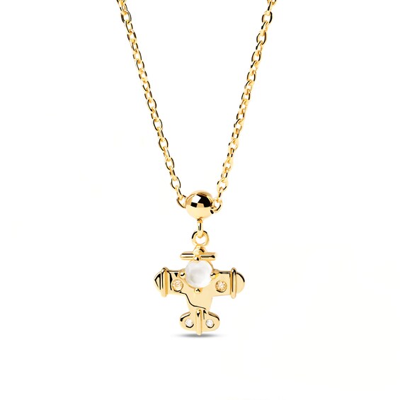 PDPAOLAâ¢ at Zales Mother-of-Pearl Plane Bead Charm in Sterling Silver with 18K Gold Plate
