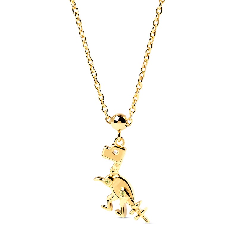 Main Image 3 of PDPAOLA™ at Zales Cubic Zirconia Skeleton Dinosaur Bead Charm in Sterling Silver with 18K Gold Plate