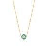 Thumbnail Image 1 of 1/2 CT. T.W. Hexagon Multi-Diamond and Baguette-Cut Emerald Station Necklace in 14K Gold
