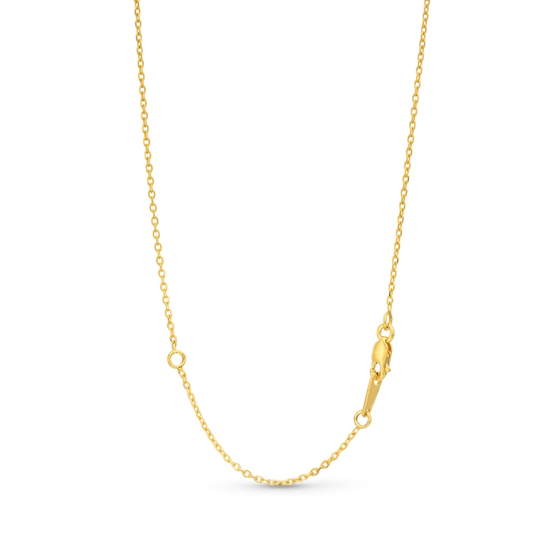 Main Image 2 of 1/2 CT. T.W. Hexagon Multi-Diamond and Baguette-Cut Emerald Station Necklace in 14K Gold