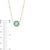 Thumbnail Image 3 of 1/2 CT. T.W. Hexagon Multi-Diamond and Baguette-Cut Emerald Station Necklace in 14K Gold