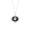 Thumbnail Image 1 of Oval Onyx and 1/2 CT. T.W. Diamond Lantern Pendant in 14K White Gold