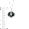 Thumbnail Image 3 of Oval Onyx and 1/2 CT. T.W. Diamond Lantern Pendant in 14K White Gold