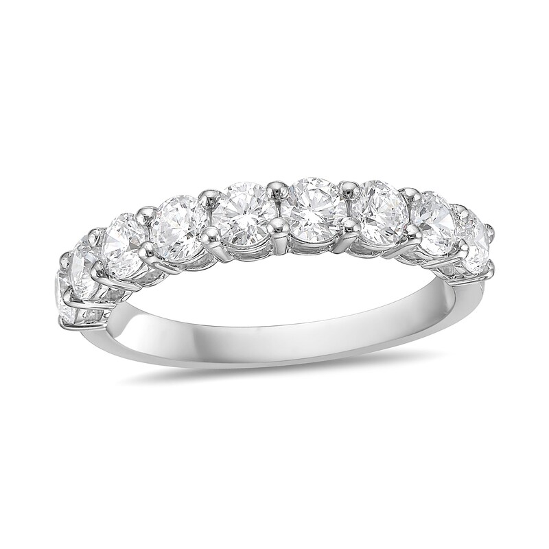 Main Image 1 of 1-1/4 CT. T.W. Diamond Nine Stone Band in 10K White Gold (I/I2)