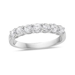 3/4 CT. T.W. Diamond Seven Stone Band in 10K White Gold (I/I2)