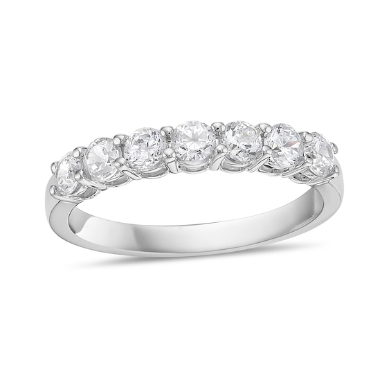 3/4 CT. T.w. Diamond Seven Stone Band in 10K White Gold (I/I2)