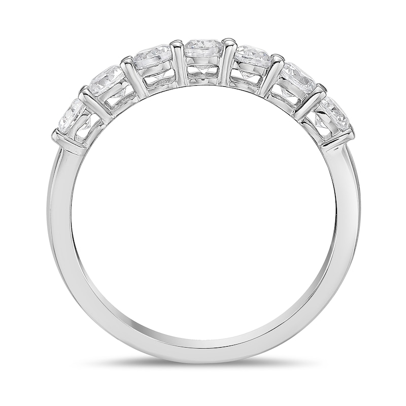 Main Image 3 of 3/4 CT. T.W. Diamond Seven Stone Band in 10K White Gold (I/I2)