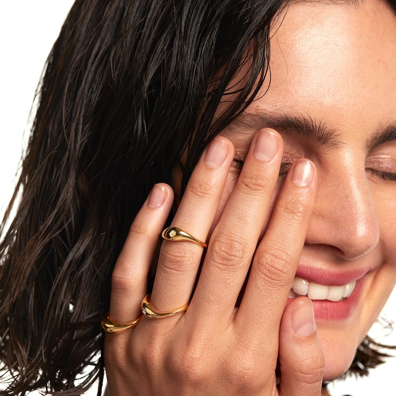 Main Image 2 of PDPAOLA™ at Zales Cubic Zirconia Stack Ring Set in Sterling Silver with 18K Gold Plate