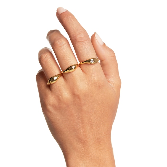 PDPAOLAâ¢ at Zales Cubic Zirconia Stack Ring Set in Sterling Silver with 18K Gold Plate