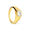 Thumbnail Image 4 of PDPAOLA™ at Zales Emerald-Cut Cubic Zirconia Signet Ring in Sterling Silver with 18K Gold Plate