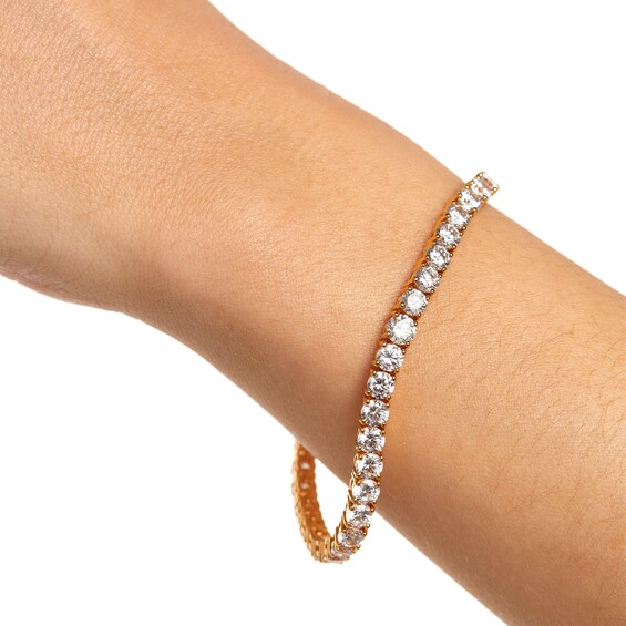 PDPAOLAâ¢ at Zales Cubic Zirconia Graduating Tennis Bracelet in Sterling Silver with 18K Gold Plate