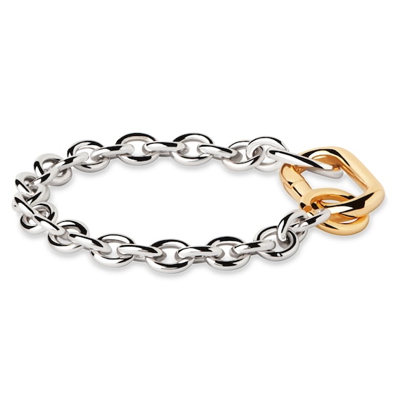 PDPAOLA™ at Zales Interlocking Paperclip Cable Chain Bracelet in Brass and 18K Gold Plate