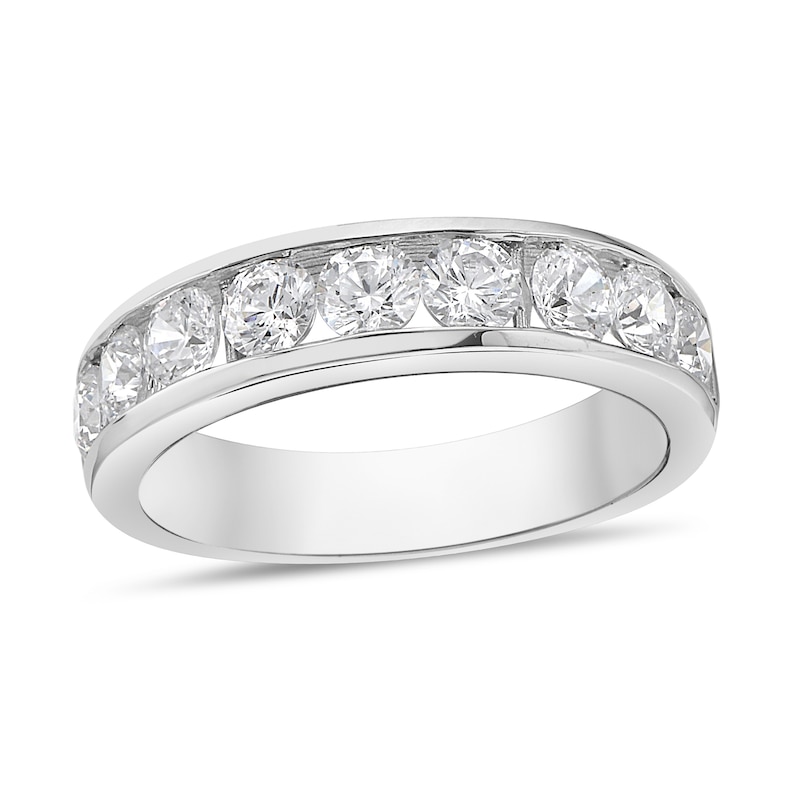 Main Image 1 of 1-1/2 CT. T.W. Diamond Channel Eleven Stone Band in 10K White Gold (I/I2)
