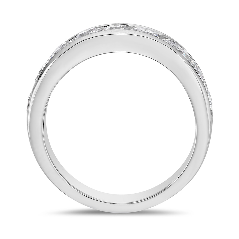 Main Image 3 of 1-1/2 CT. T.W. Diamond Channel Eleven Stone Band in 10K White Gold (I/I2)
