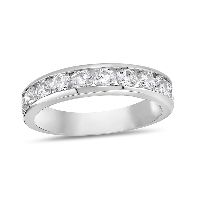 Main Image 1 of 1-1/4 CT. T.W. Diamond Channel Eleven Stone Band in 10K White Gold (I/I2)