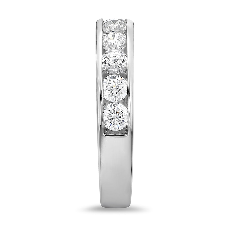 Main Image 2 of 1-1/4 CT. T.W. Diamond Channel Eleven Stone Band in 10K White Gold (I/I2)