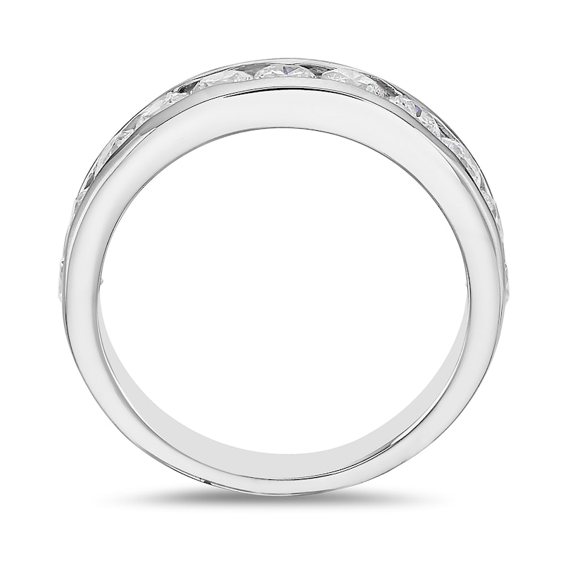 Main Image 3 of 1-1/4 CT. T.W. Diamond Channel Eleven Stone Band in 10K White Gold (I/I2)