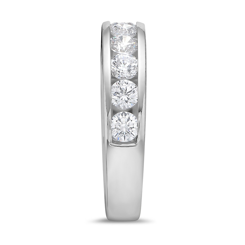 Main Image 2 of 1-1/2 CT. T.W. Diamond Channel Nine Stone Band in 10K White Gold (I/I2)