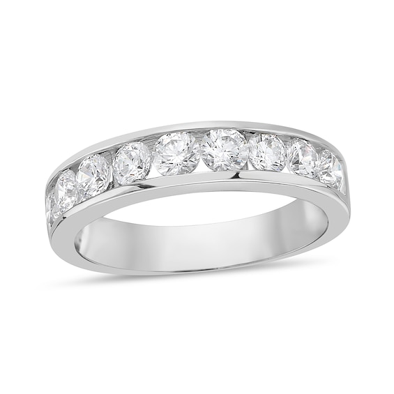 1-1/4 CT. T.w. Diamond Channel Nine Stone Band in 10K White Gold (I/I2)