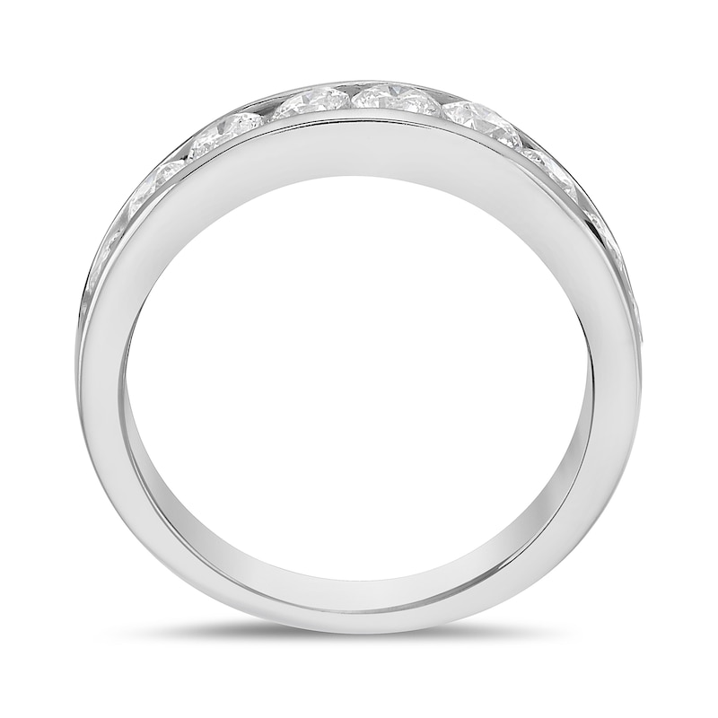 Main Image 3 of 1-1/4 CT. T.W. Diamond Channel Nine Stone Band in 10K White Gold (I/I2)