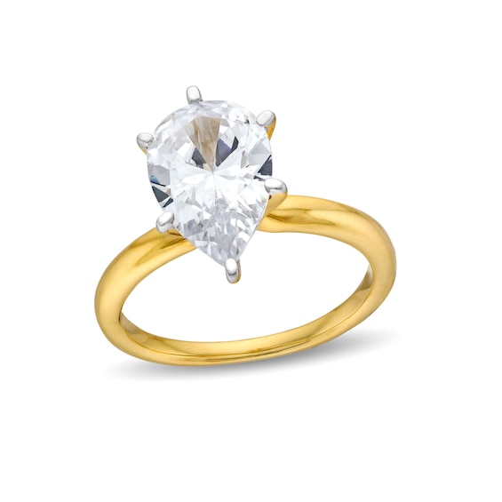 3 CT. Certified Pear-Shaped Lab-Grown Diamond Solitaire Engagement Ring in 14K Gold (I/Si2)