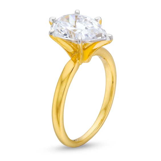3 CT. Certified Pear-Shaped Lab-Grown Diamond Solitaire Engagement Ring in 14K Gold (I/Si2)