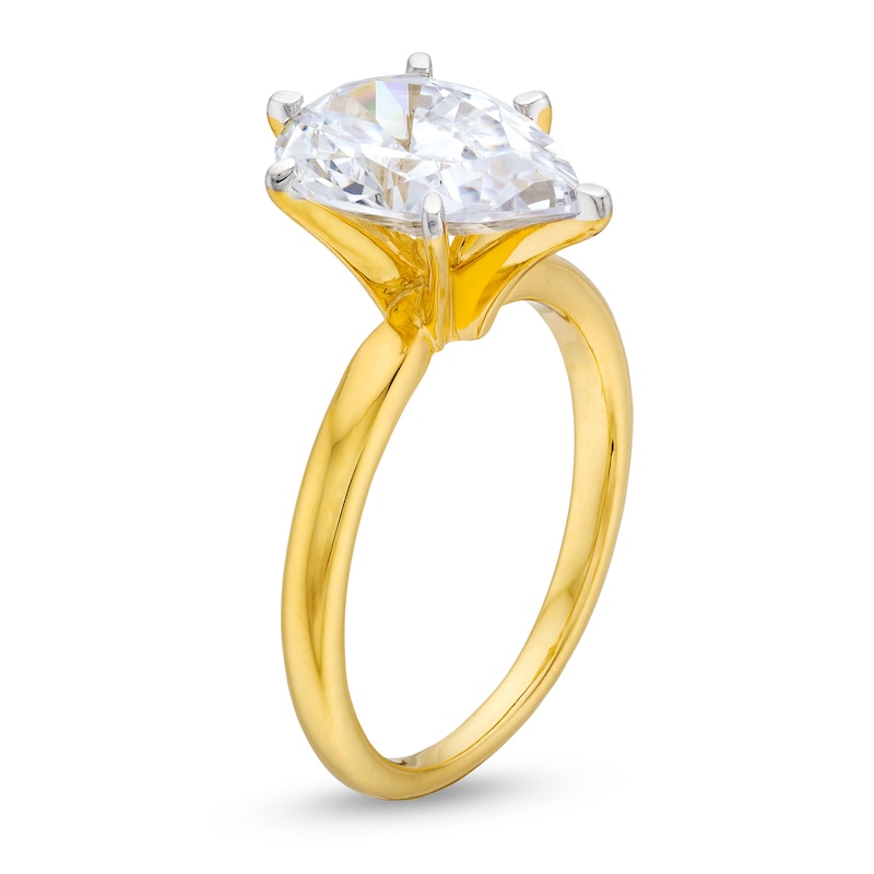 Main Image 3 of 3 CT. Certified Pear-Shaped Lab-Grown Diamond Solitaire Engagement Ring in 14K Gold (I/SI2)