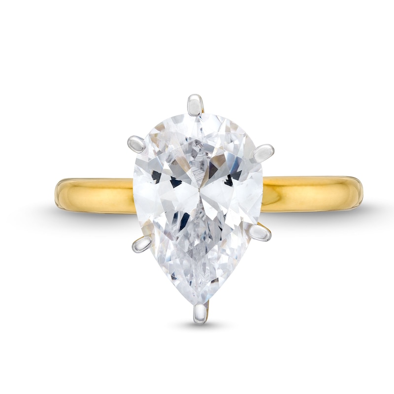 Main Image 4 of 3 CT. Certified Pear-Shaped Lab-Grown Diamond Solitaire Engagement Ring in 14K Gold (I/SI2)