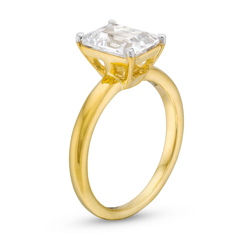 Main Image 3 of 3 CT. Certified Emerald-Cut Lab-Grown Diamond Solitaire Engagement Ring in 14K Gold (I/SI2)