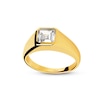 Thumbnail Image 1 of PDPAOLA™ at Zales 6.0mm Radiant-Cut Cubic Zirconia Signet Ring in Sterling Silver with 18K Gold Plate