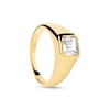 Thumbnail Image 3 of PDPAOLA™ at Zales 6.0mm Radiant-Cut Cubic Zirconia Signet Ring in Sterling Silver with 18K Gold Plate