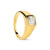 Thumbnail Image 4 of PDPAOLA™ at Zales 6.0mm Radiant-Cut Cubic Zirconia Signet Ring in Sterling Silver with 18K Gold Plate