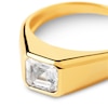Thumbnail Image 5 of PDPAOLA™ at Zales 6.0mm Radiant-Cut Cubic Zirconia Signet Ring in Sterling Silver with 18K Gold Plate