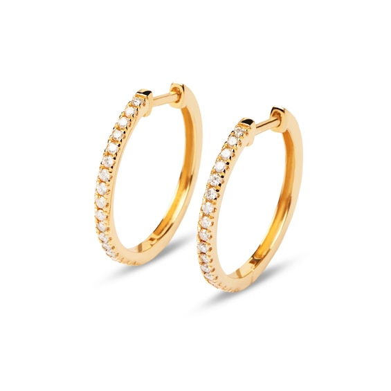 PDPAOLAâ¢ at Zales 1/4 CT. T.W. Lab-Grown Diamond 18.0mm Hoop Earrings in 18K Gold