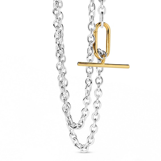 PDPAOLA⢠at Zales Paperclip Toggle Cable Chain Necklace in Brass and 18K Gold Plate - 34.25"