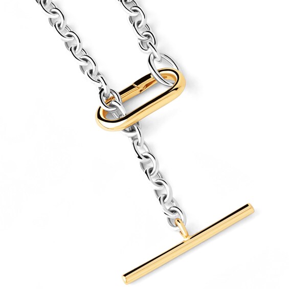 PDPAOLAâ¢ at Zales Paperclip Toggle Cable Chain Necklace in Brass and 18K Gold Plate - 34.25"