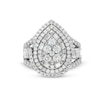 Thumbnail Image 4 of 2 CT. T.W. Pear Multi-Diamond Double Teardrop Frame Art Deco Engagement Ring in 14K White Gold