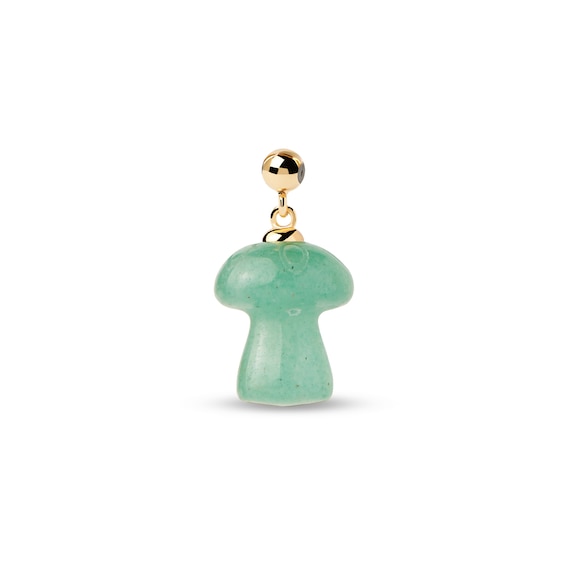 PDPAOLA⢠at Zales Mushroom-Shaped Aventurine Bead Charm in Sterling Silver with 18K Gold Plate