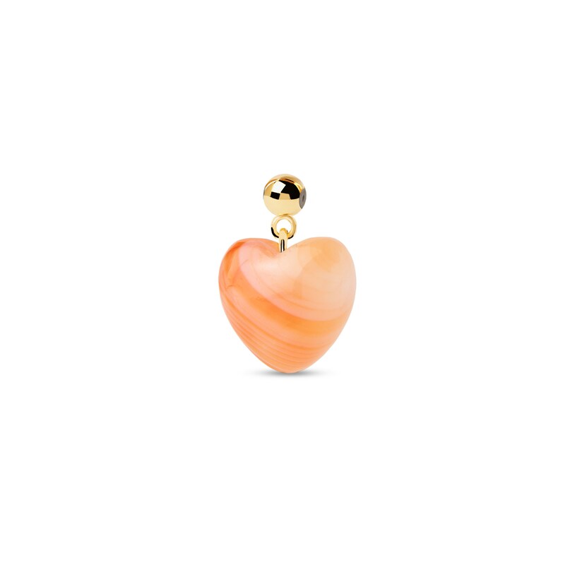 Main Image 1 of PDPAOLA™ at Zales Heart-Shaped Orange Agate Bead Charm in Sterling Silver with 18K Gold Plate