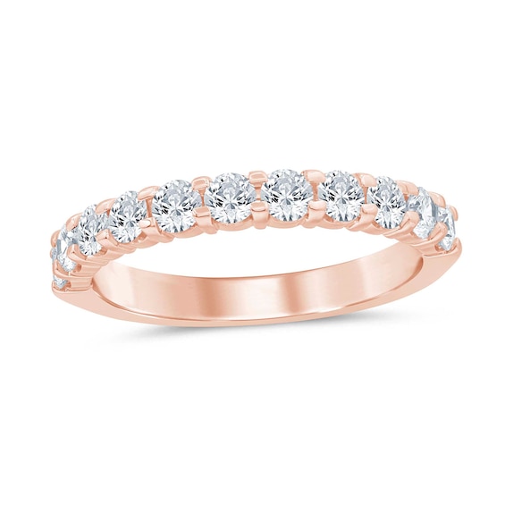 1 CT. T.w. Diamond Eleven Stone Wedding Band in 14K Rose Gold (I/I2)