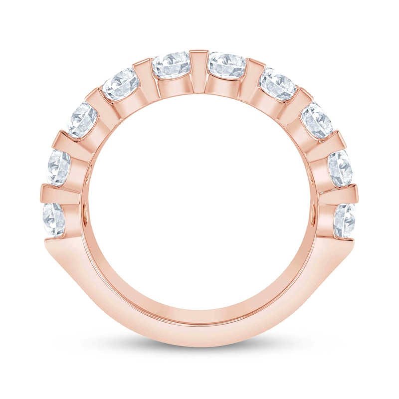 Main Image 3 of 2 CT. T.W. Diamond Ten Stone Wedding Band in 14K Rose Gold (I/I2)