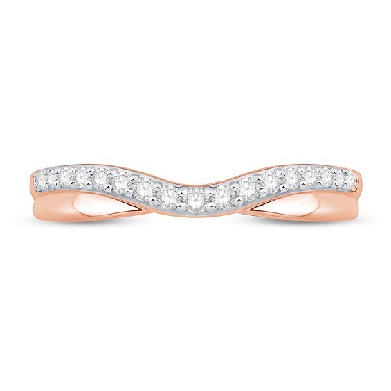 1/4 CT. T.w. Diamond Comfort-Fit Double Row Contour Wedding Band in 14K Rose Gold (I/I2)