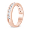 Thumbnail Image 2 of 1 CT. T.W. Diamond Comfort-Fit Eleven Stone Wedding Band in 14K Rose Gold (I/I2)