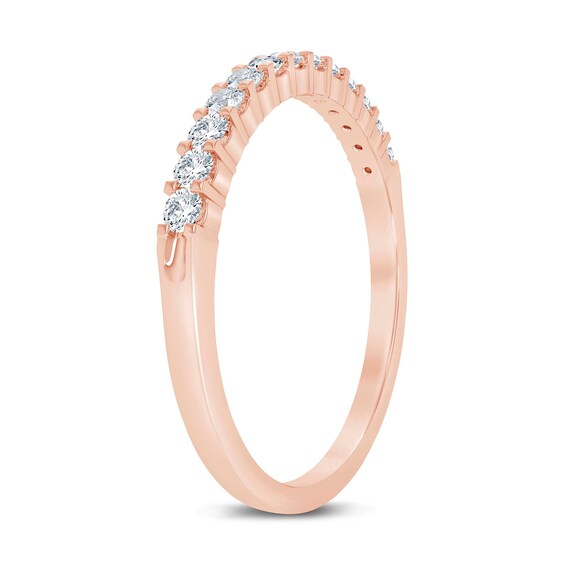 1/4 CT. T.w. Certified Diamond Thirteen Stone Wedding Band in 14K Rose Gold (I/Si2)