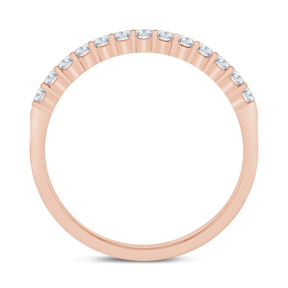 1/4 CT. T.w. Certified Diamond Thirteen Stone Wedding Band in 14K Rose Gold (I/Si2)