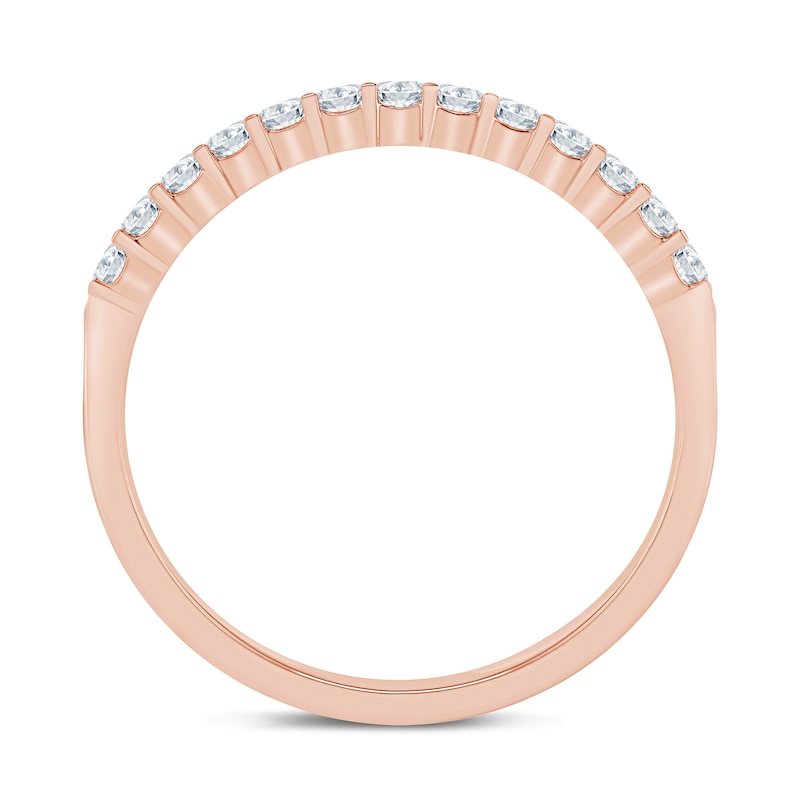 Main Image 3 of 1/4 CT. T.W. Certified Diamond Thirteen Stone Wedding Band in 14K Rose Gold (I/SI2)