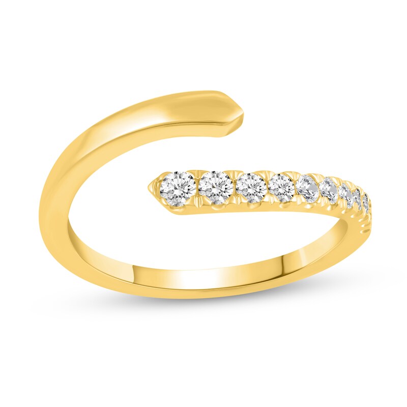 Main Image 1 of 1/4 CT. T.W. Diamond Open Bypass Shank Ring in 14K Gold