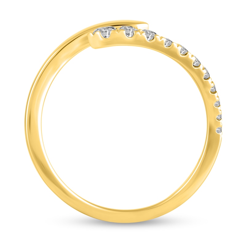 Main Image 2 of 1/4 CT. T.W. Diamond Open Bypass Shank Ring in 14K Gold