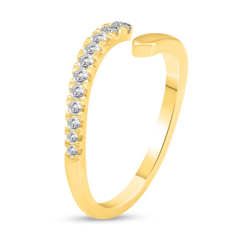 Main Image 4 of 1/4 CT. T.W. Diamond Open Bypass Shank Ring in 14K Gold
